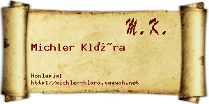 Michler Klára névjegykártya